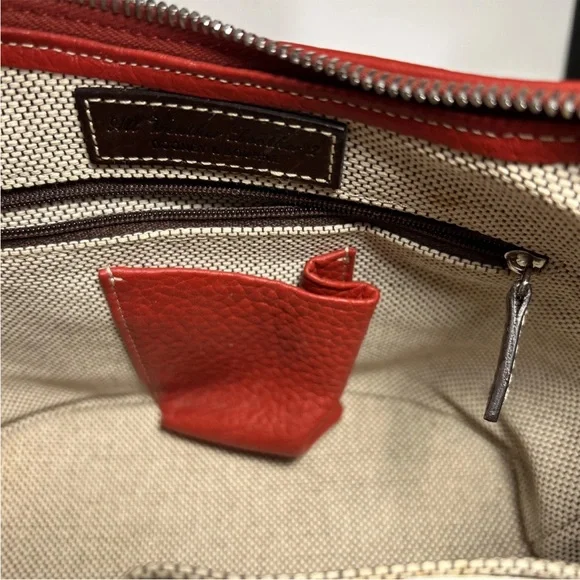 Y2K Dooney & Bourke Medium Red Pebbled Leather Bucket Bag / Tote Bag - Picture 11 of 13